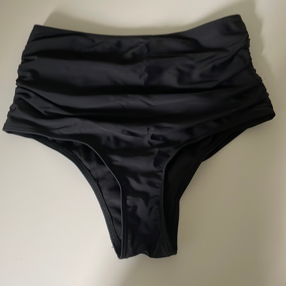 Black super high waisted bikini bottoms